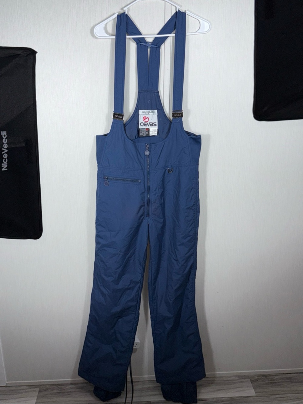 Vintage Cevas Bib Ski Pants Navy Adjustable Youth/women M See Measurements